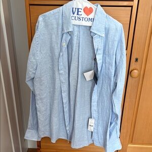 Light Blue Brooks Brothers Linen Men's Shirt